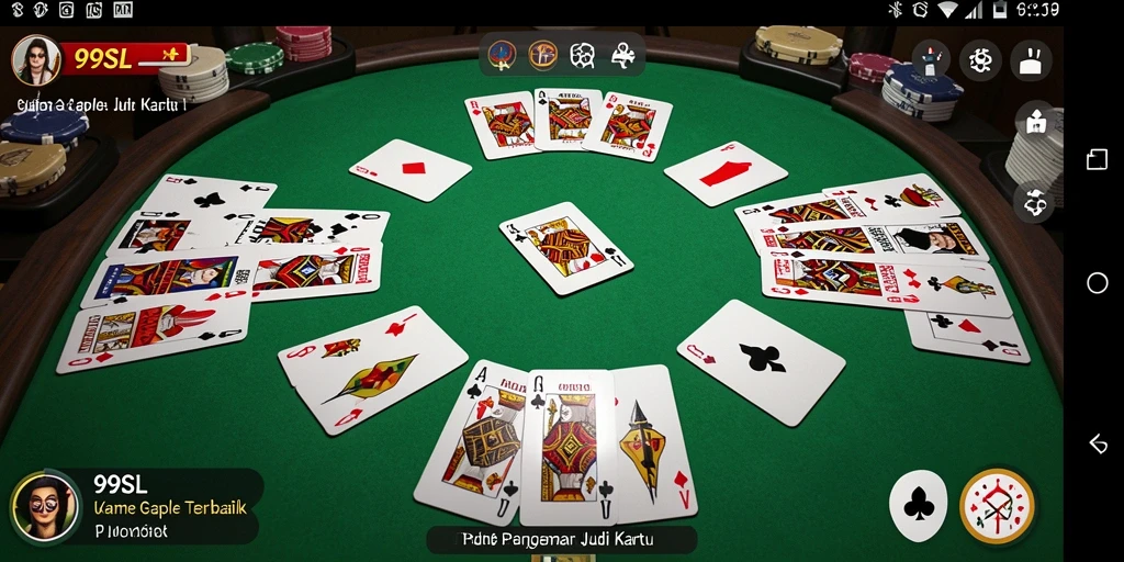 Screenshot gameplay 99SL menunjukkan suasana seru permainan Gaple.