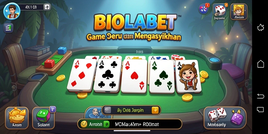 Gameplay seru domino dalam aplikasi BIOLABET.