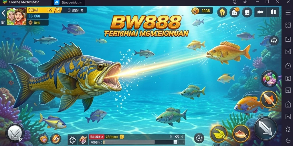 Tampilan gameplay BW888 yang seru dengan aksi menembak ikan.