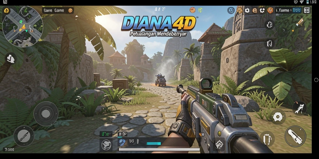 Tangkapan layar dari DIANA4D menampilkan aksi gameplay TPS yang seru.
