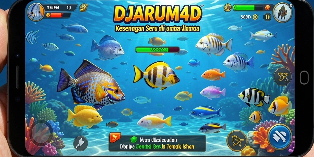 Tampilan gameplay seru dalam DJARUM4D saat menembak ikan.