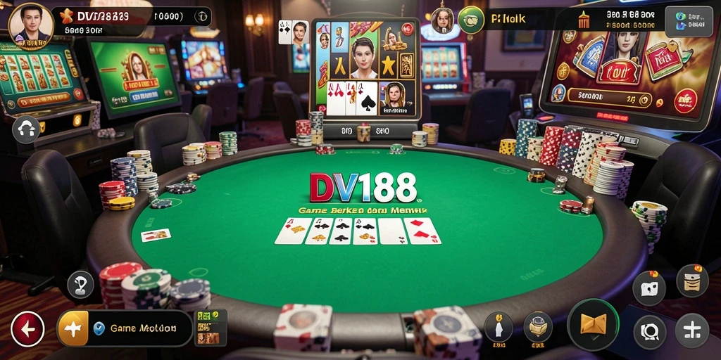 Tampilan menarik dari gameplay Poker di DV188.