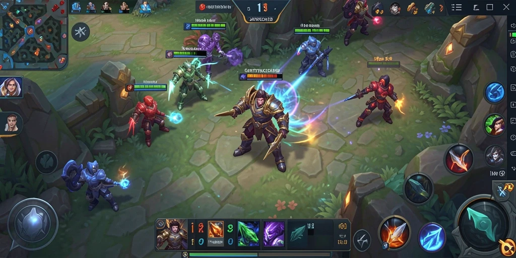 Screenshot menampilkan aksi epik dalam permainan MOBA GATOTKACA123.
