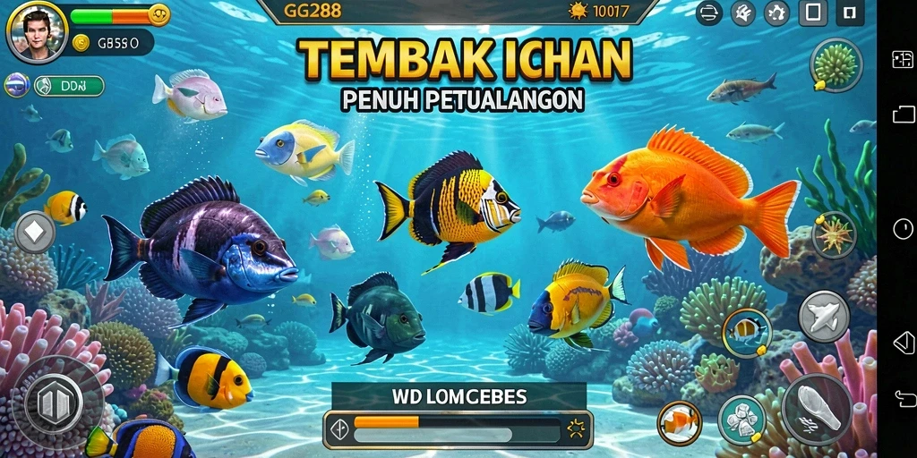 Screenshot menunjukkan gameplay seru Tembak Ikan di GG288.