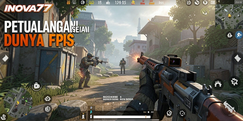 Tampilan gameplay seru dalam mode FPS INOVA77.