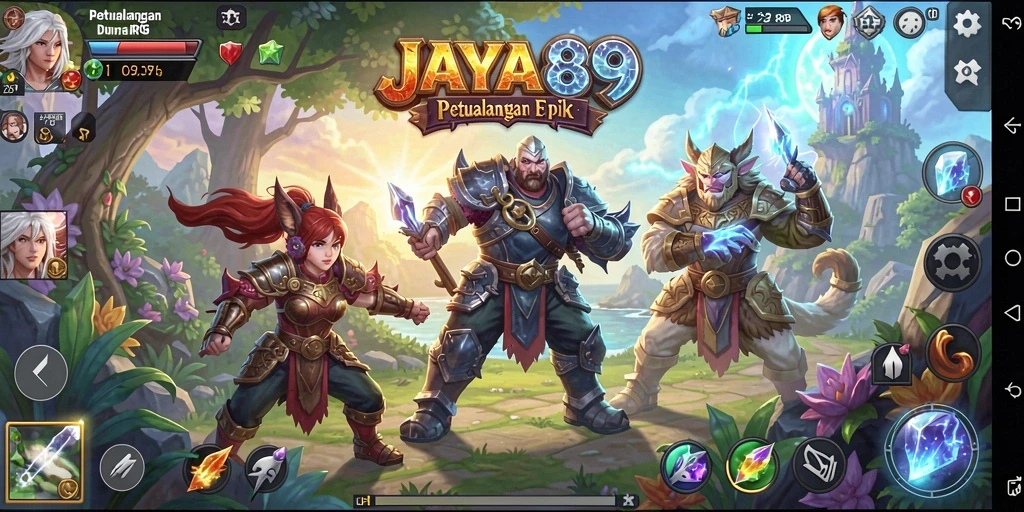Screenshot gameplay JAYA89 menampilkan pertarungan seru dan karakter yang menarik.