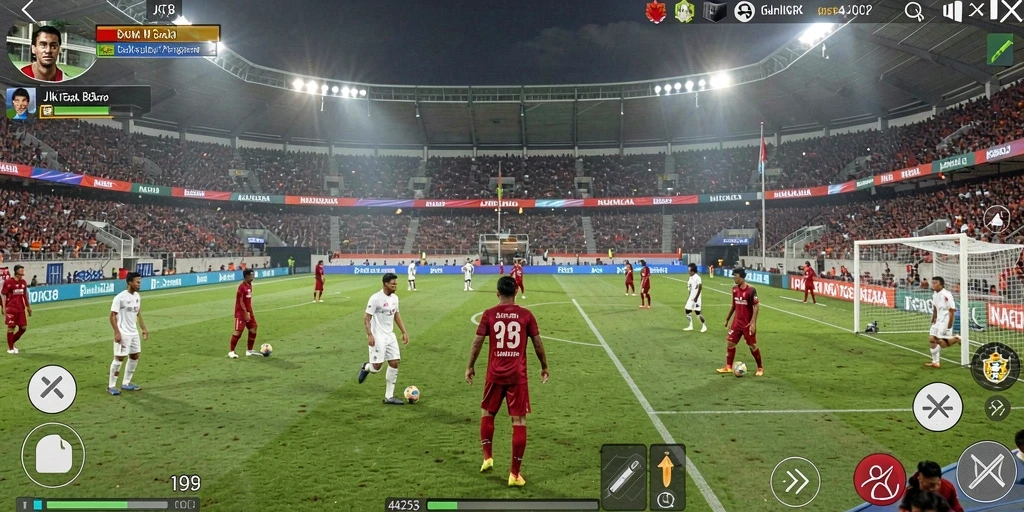 Tampilan gameplay <strong>JKT8</strong> yang menampilkan aksi seru di lapangan.