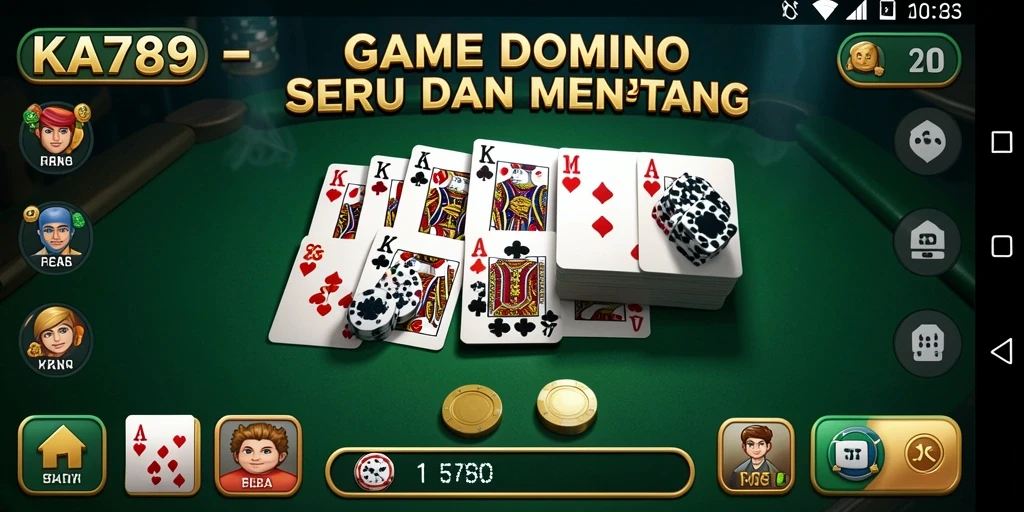 Tampilan gameplay seru dalam KA789 yang penuh strategi Domino.