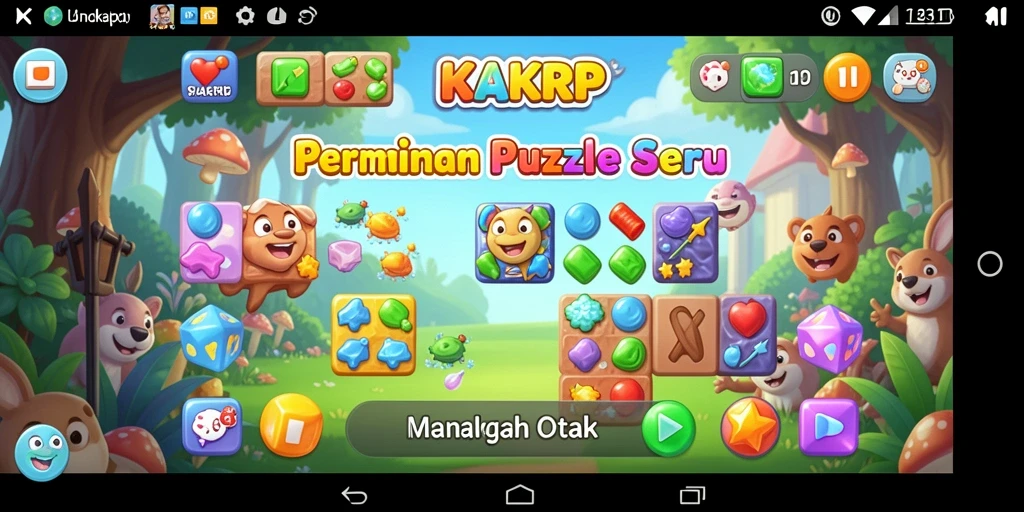 Tampilan gameplay KAKRP yang menarik dan intuitif, menampilkan berbagai teka-teki.