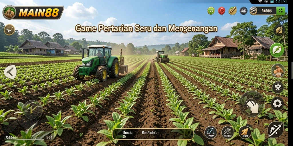 Screenshot <strong>MAIN88</strong> menampilkan aksi seru bertani dengan teman-teman.