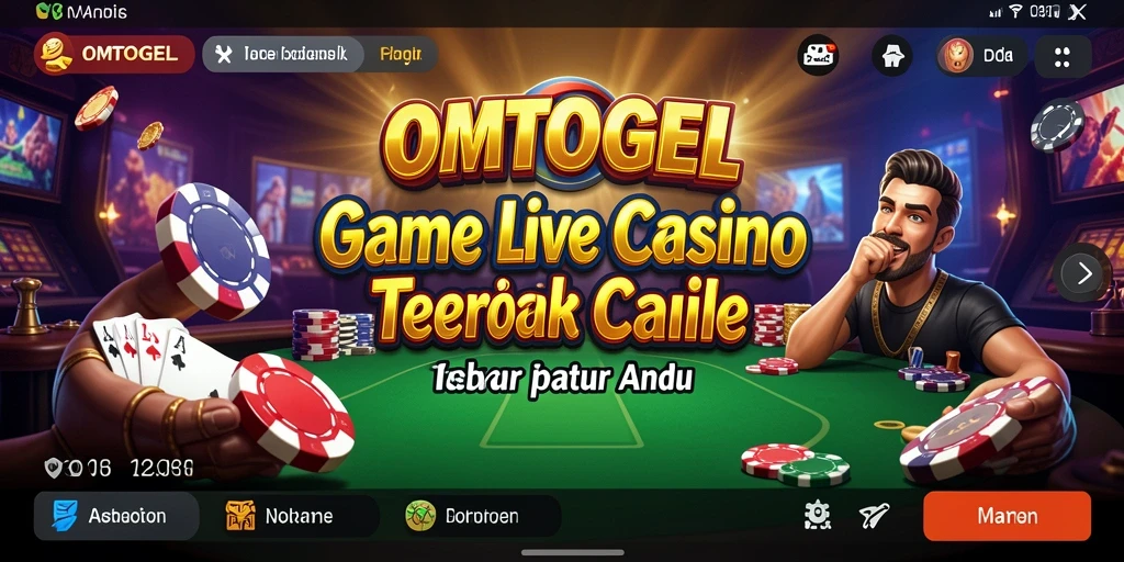 Screenshot OMTOGEL menunjukkan dealer langsung dan interaksi pemain.