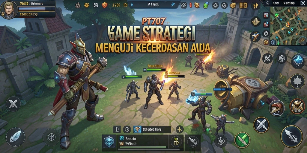 Tangkapan layar gameplay dari PT707 menampilkan aksi strategi yang seru.