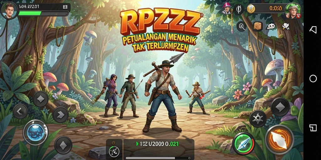Tangkapan layar gameplay RPZZZ memperlihatkan eksplorasi dunia yang kaya.