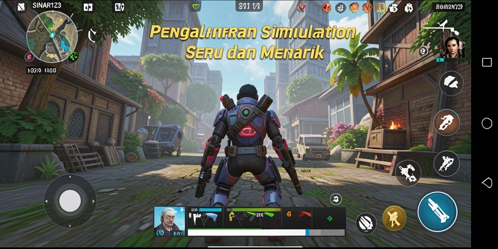 Screenshot utama SINAR123 menampilkan gameplay Simulation yang dinamis.