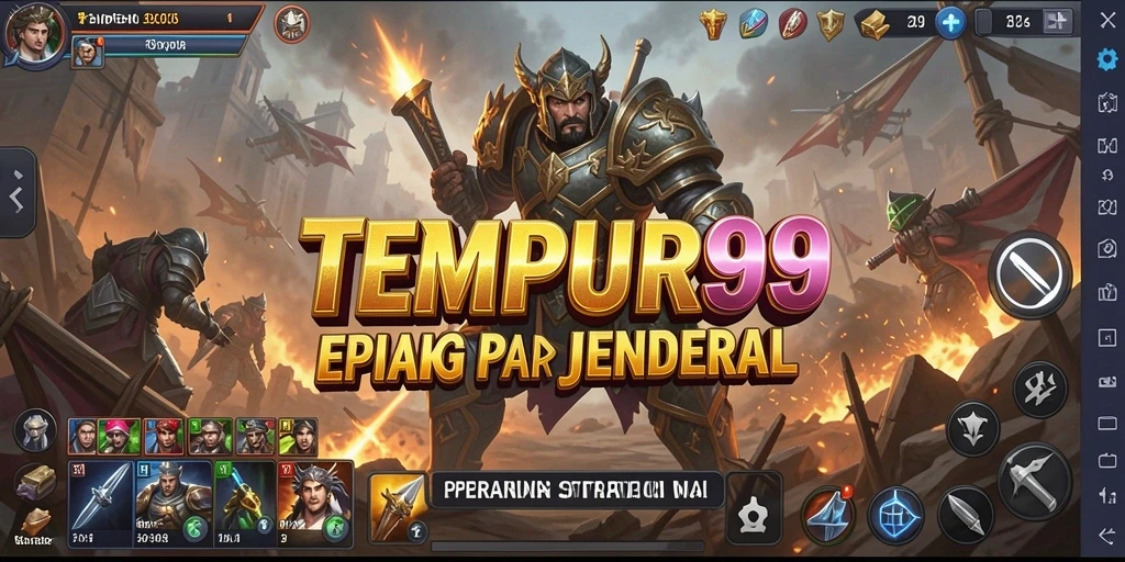 Tampilan gameplay TEMPUR99 yang intens dan strategis.