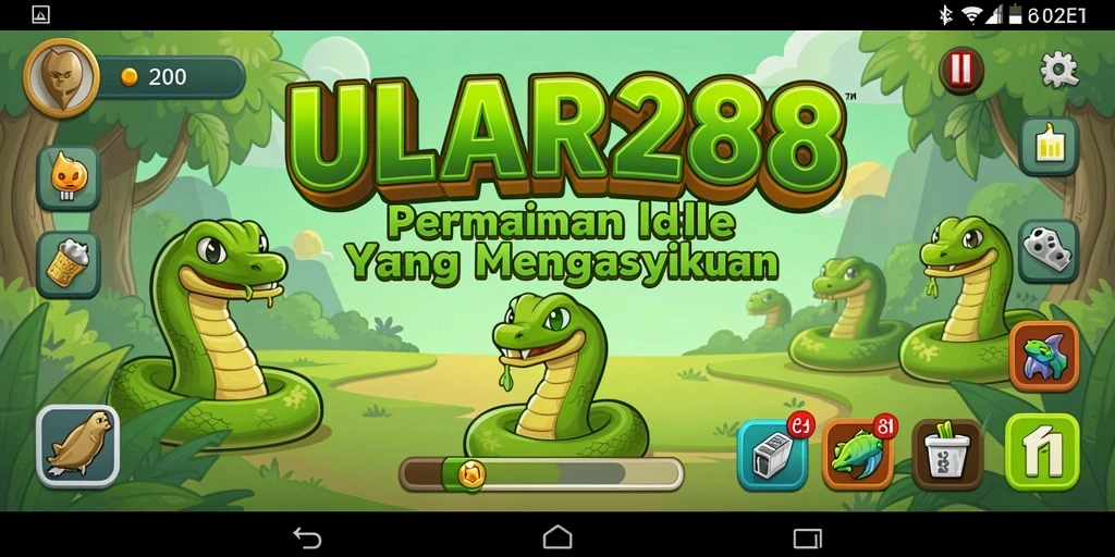Tampilan gameplay menarik di ULAR288 dengan karakter dan sumber daya.